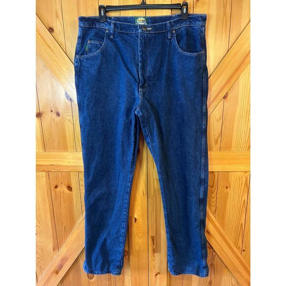 Cabela’s Mens Outdoor Fleece Lined Dark Wash Regular Fit Jeans Size 40x38 (5100) - Picture 1 of 6